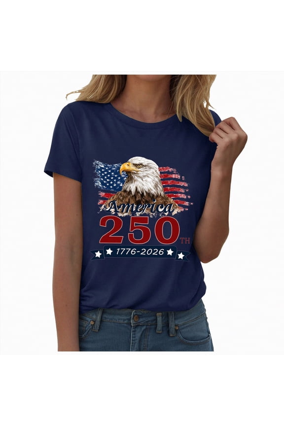 Women's Patriotic 250Th Anniversary USA Shirt Faith Freedom 250 Years T Shirt Women XXL,Navy