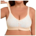 thumbnail image 1 of UngA Women's Seamless Bra Comfort Soft Breathable Bra Wireless Front Closure Bras Beige,5XL, 1 of 7