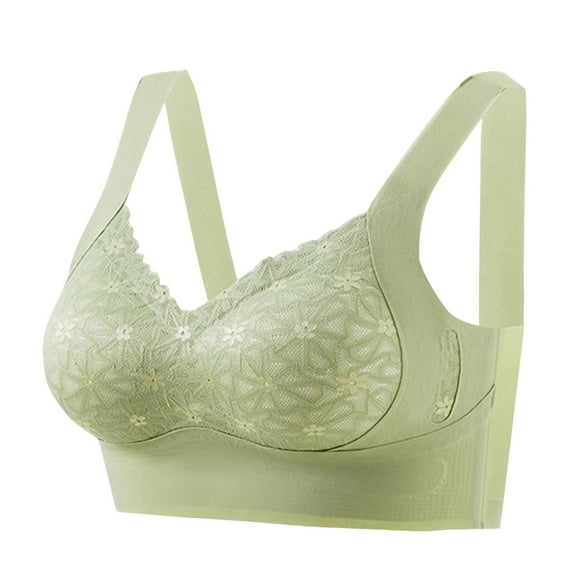 UngA Women's Seamless Wireless Everyday Bras Comfortable Full Coverage Wire Free Bralettes Lightly Lined Soft Support Womens Wireless Bras Green,M