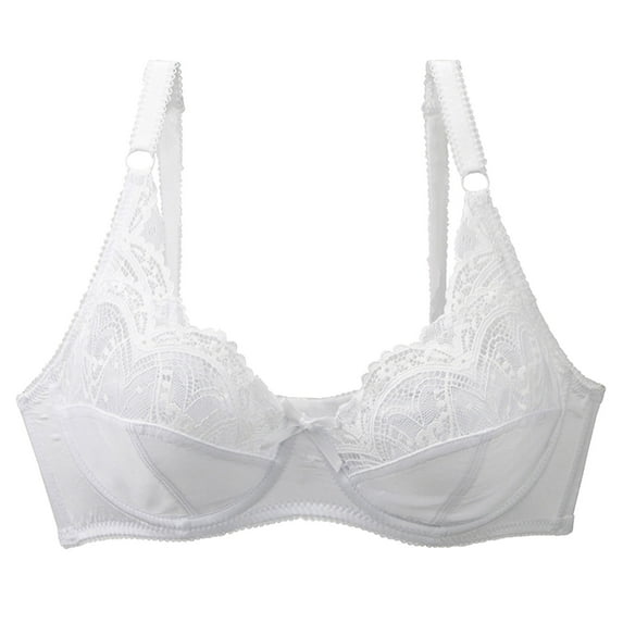 UngA Women's Wireless Bra, Comfort Revolution Full-Coverage Wirefree Bras for Women White,80E