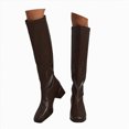 thumbnail image 1 of UngA Womens Boot Low Heel Riding Boots With Side Zipper Dressy Shoes Boots for Women Mid Calf Brown,Size 8.5, 1 of 7