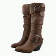 thumbnail image 1 of UngA Womens Boots Mid Calf Wide Lace up Chunky Low Heel Booties Comfortable Round Toe Retro Cute Fall Winter Boots Women Brown,Size 7.5, 1 of 7