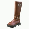 thumbnail image 1 of UngA Womens Boots Slouchy Boots Zip up Flat Mid Calf Boots Women Brown,Size 9, 1 of 7