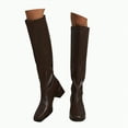 thumbnail image 1 of UngA Womens Boots Soft Slouchy Flat to Low Heel Pull On Fall Weather Winter Mid-Calf Boots for Women Brown,Size 8, 1 of 7