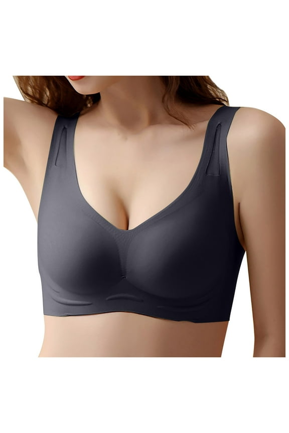 Womens Bralette Push Up Bralettes No Underwire Supportive Tshirt Bra Seamless Comfortable Everyday Bras Black,L