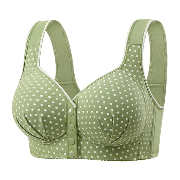 UngA Womens Bras Front Closure Bras Seamless Wireless Comfort Supportive No Underwire Convenient Mastectomy Bralettes Green,XXL