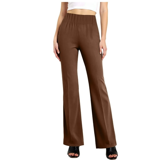 UngA Womens Cargo Sweatpants Womens Casual Linen High Waist Pants Drawstring Loose Fit Summer Pants Trousers with Side Pockets Brown,M