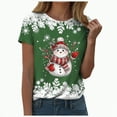 thumbnail image 1 of UngA Womens Christmas Shirts Merry Christmas T-Shirt Xmas Tree Casual Short Sleeve Tee Tops Christmas T Shirts for Women Green,L, 1 of 6