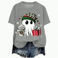 thumbnail image 1 of UngA Womens Christmas T Shirts Merry Christmas T-Shirt Xmas Tree Casual Short Sleeve Tee Tops Christmas Shirts for Women Grey,XXL, 1 of 6