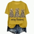 thumbnail image 1 of UngA Womens Christmas T Shirts Merry and Bright Christmas Shirt Xmas Tree Graphic Holiday Tee Tops Christmas Shirt Women Yellow,M, 1 of 6