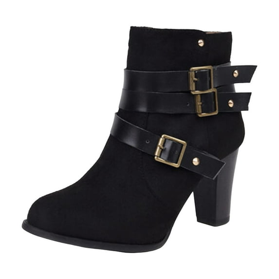 UngA Womens Cowboy Boots Women's Mid Calf The Western Cowboy Boots Fashion Cowgirl Boots For Women Low Heel Black,9