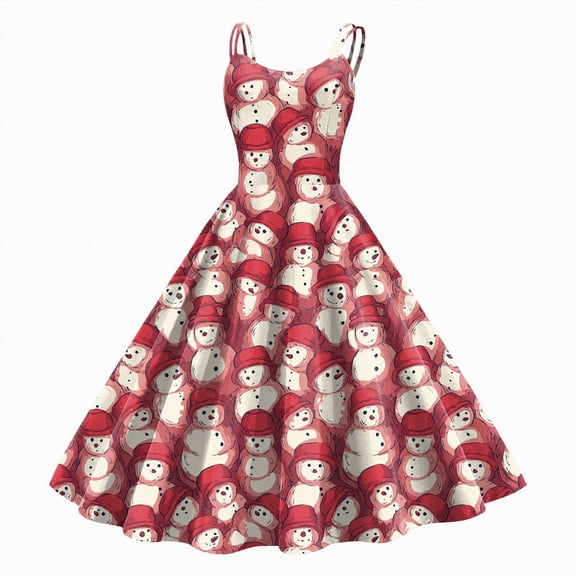 UngA Womens Dresses Christmas 1950S Retro Spaghetti Strap Dresses 2025 Swing A-Line Prom Womens Party Dress,Size M