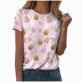 thumbnail image 1 of UngA Womens Easter Tshirt Funny Bunny Graphic T-Shirt Happy Easter Rabbit Tee Top Holiday Casual Easter Shirts Women (Pink,M), 1 of 7