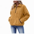 thumbnail image 1 of UngA Womens Fleece Jacket Womens Oversized Hoodies Fleece Sweatshirts Fall Fashion Pullover Sweaters Winter Clothes Gold,L, 1 of 6