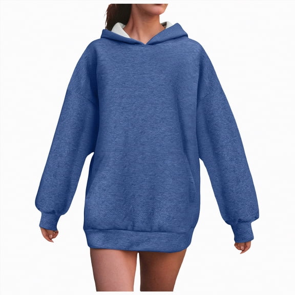 UngA Womens Hoodie Fall Fashion Outfits 2025 Casual Sweaters Tops Fleece Workout Pullover Sweatshirts Winter Clothes Oversized Hoodie for Women (Blue,S)