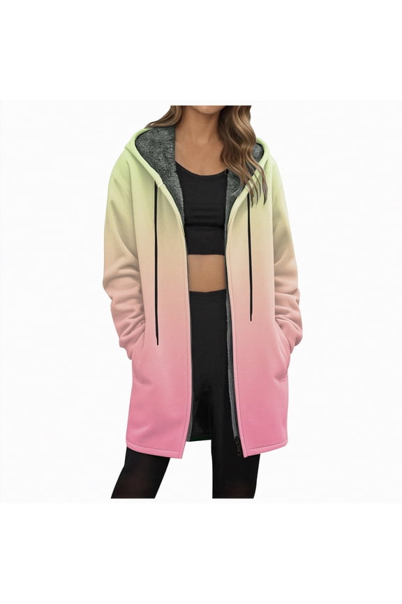 Womens Hoodie Zip Up Fall Winter Fleece Jackets Soft Sherpa Tunic Long Hoodie for Women Sweatshirts Warm Long Coats (Light Yellow,3XL)