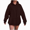 thumbnail image 1 of UngA Womens Hoodies Cute Long Sleeve Tops Loose Fleece Sweatshirts Pullover Shirts with Pocket Oversized Hoodies for Women (Coffee,XXL), 1 of 5