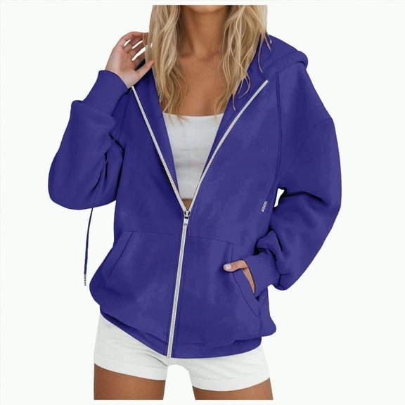 UngA Womens Hoodies Zip Up Oversized Fall Fashion 2025 Casual Trendy Hooded Sweatshirt Winter Jackets Hoodie for Women (Dark Purple,M)