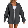 thumbnail image 1 of UngA Womens Hoodies Zip Up Womens Zip Up Hoodies Fleece Jackets Oversized Sweatshirts Fall Fashion Outfits 2025 Sweaters Winter Clothes Women's Hoodies (Grey,XXL), 1 of 4