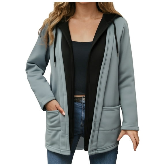 UngA Womens Jackets Casual Womens Rain Jacket with Hood Waterproof Raincoats Lightweight Packable Outdoor Trench Coat Grey,S