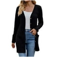 thumbnail image 1 of UngA Womens Lightweight Cardigan Women's Cardigan Casual Lightweight Knit Cardigan Sweaters of Female Black,2XL, 1 of 2