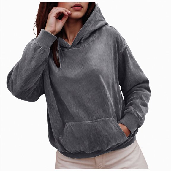 UngA Womens Oversized Hoodies Fleece Hoodies Soft Midweight Casual Hooded Sweatshirts Y2K Fall Winter Pullover Tops Kangaroo Pocket Hoodies for Women (Grey,XXL)