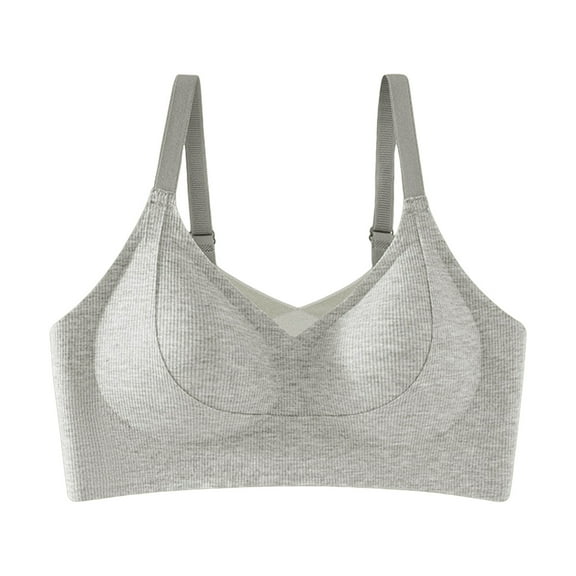 UngA Womens Seamless Bras No Underwire Supportive Wireless Push Up Full Coverage Bralette Comfort T-Shirt Women Bra Grey,3XL