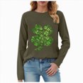 thumbnail image 1 of UngA Womens St Patrick Day Shirts Lucky Shamrock Long Sleeve Tshirt Saint Patricks Day Green Clover Tee Top,Size XXXL, 1 of 8