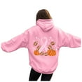 thumbnail image 1 of UngA Womens Sweatshirts No Hood Womens Oversized V Neck Sweatshirt Fleece Long Sleeve Hoodies Pullover Comfy Top Outfits 2025 Teen Preppy Clothes Pink,L, 1 of 7