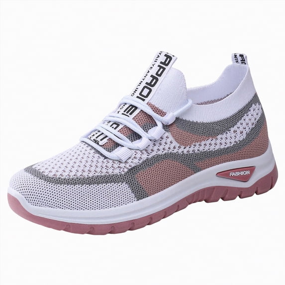 UngA Womens Tennis Shoes for Walking Women's Walking Shoes Lightweight Breathable Running Shoes Non Slip Athletic Fashion Sneakers Mesh Workout Casual Sports Pink,7.5