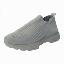 UngA Womens Tennis Shoes for Walking Women's Slip On Walking Shoes Lightweight Casual Running Sneakers Grey,10