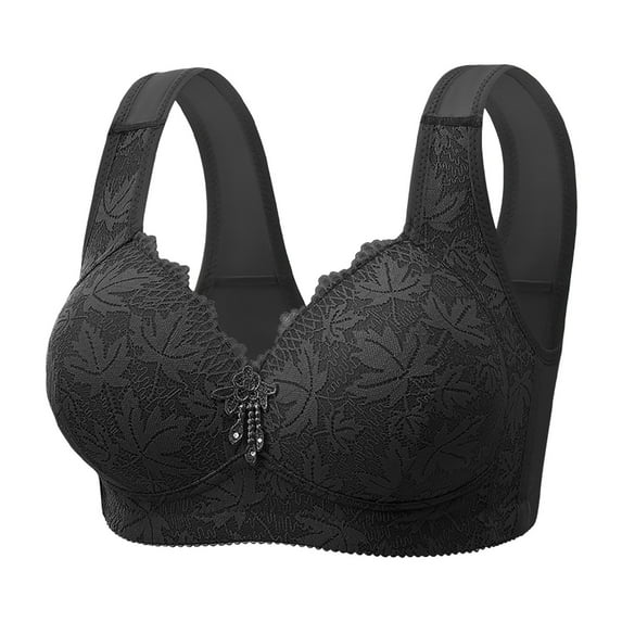 UngA Womens Wireless Bras Full Coverage Comfortable Seamless Everyday Bras Soft Light Support Bra for Women With Support Black,3XL