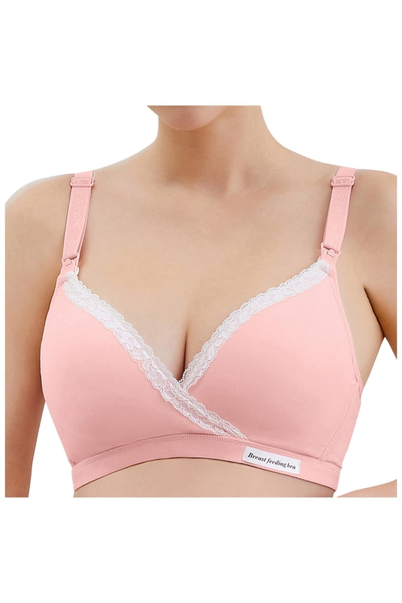 Womens Wireless Bras No Underwire Push Up Bra Seamless Supportive Full Coverage Everyday Bra Women Pink,M(36/80)