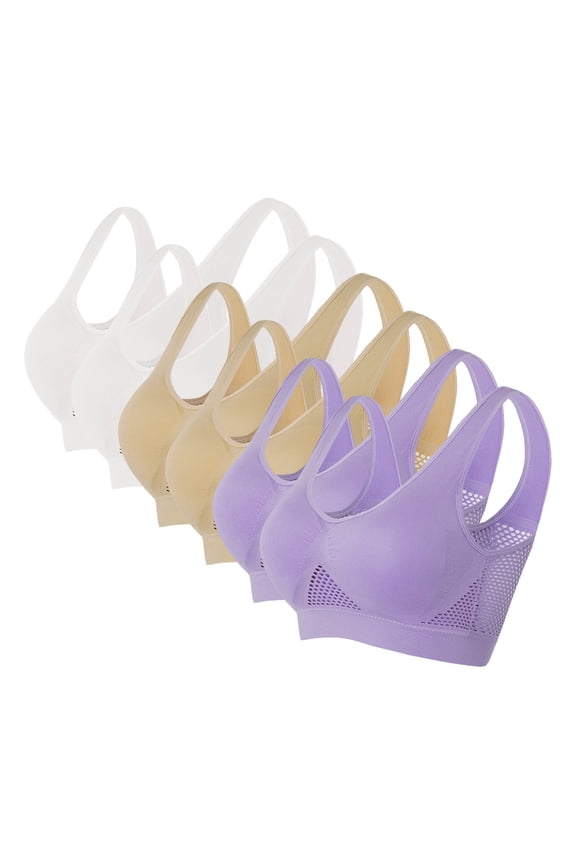 Womens Wireless Bras No Underwire Push Up Bra Seamless Supportive Full Coverage Everyday No Wire Push Up Bras for Women Blue,S