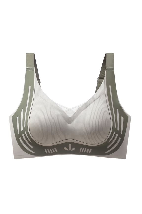 Womens Wireless Bras No Underwire Push Up Bra Seamless Supportive Full Coverage Everyday Womens Support Bras Green,XXL