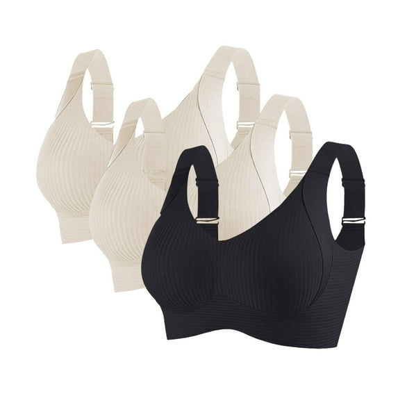 UngA Womens Wireless Bras Smooth Comfort Full-Coverage T-Shirt Bra Dark Gray,XL