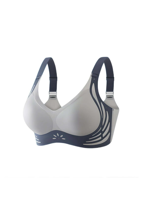 Womens Wireless Bras V Mesh Comfortable Bralette Supportive Tshirt Bra No Underwire Seamless Push Up Everyday Women Bralette Blue,XXL