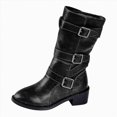 thumbnail image 1 of UngA Wonens Boots Chunky Block Heel Women’s Tall Boots Square Toe Comfortable Casual Boots Low Heel Trendy Stylish Mid-Calf Boots for Women Black,Size 8.5, 1 of 7