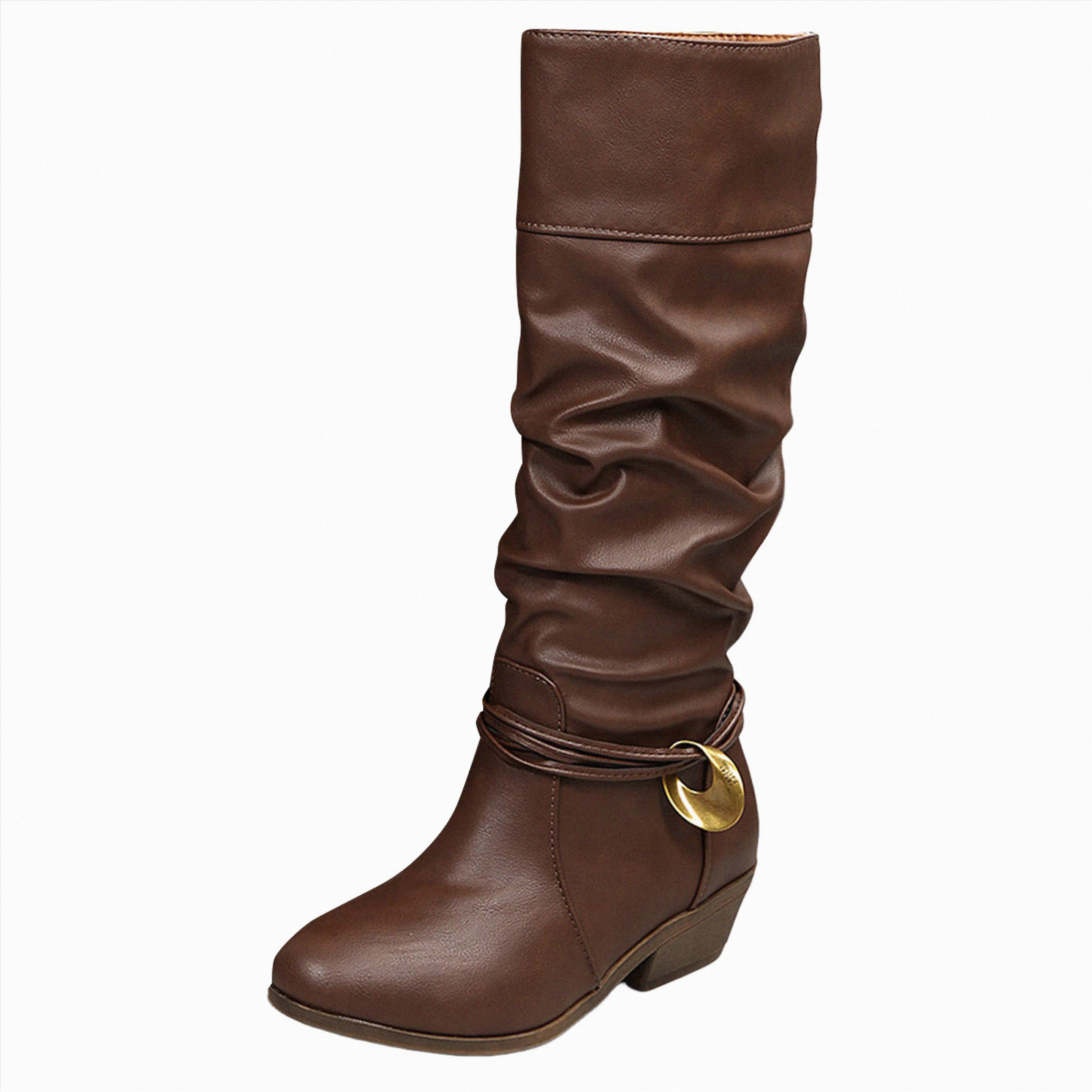 UngA-Wonens-Boots-Low-Heel- 