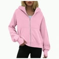 thumbnail image 1 of UngA Zip Up Hoodie Women Cropped Sweatshirts Jackets Casual Comfy Gym Tops Fall Outfits Winter Clothes 2025 Women's Hoodies (Red,L), 1 of 6
