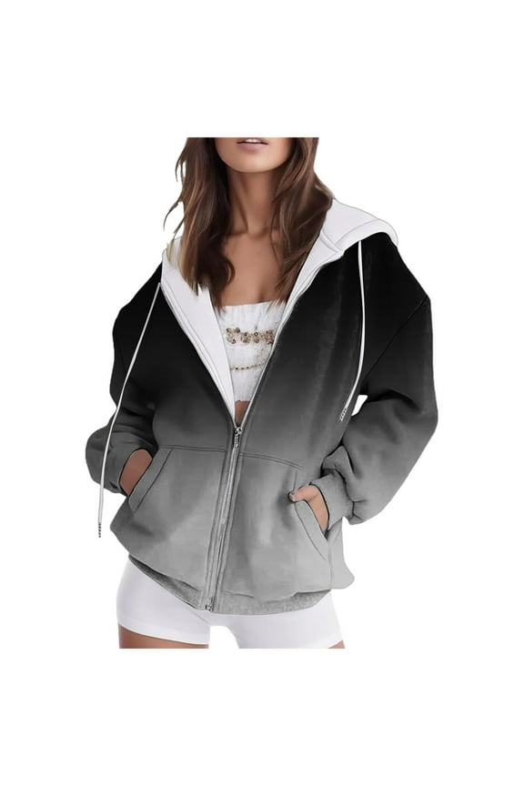 Zip up Womens Hoodies with Zippers Zipper Jacket Plus Size Womens Sweatshirts and Hoodies Casual Crew Neck Long Sleeve Plain Pullover Tops Navy,XL