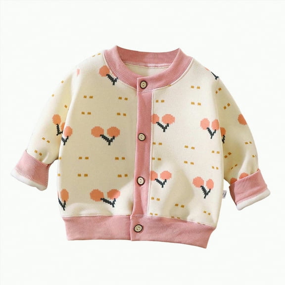 UngA kids Baby Cardigan Cable Knit Toddler Cardigan Long Sleeve Fall Winter Open Front Knit Sweaters for Girls Boys (Light Pink,18-24 Months)