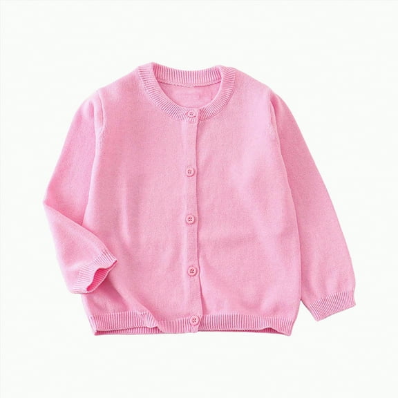 UngA kids Baby Cardigan Cable Knit Toddler Cardigan Long Sleeve Fall Winter Open Front Knit Sweaters for Girls Boys (Light Pink,3-4 Years)