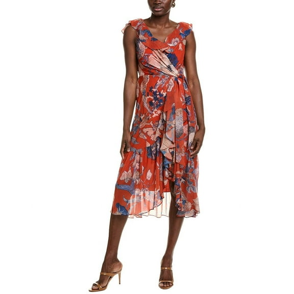 Ungaro womens  Jackie Midi Dress, l, Orange