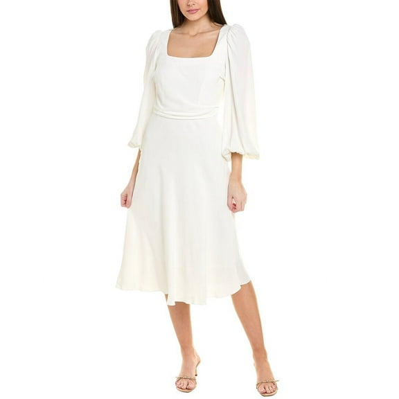 Ungaro womens  Margot Midi Dress, XS, White