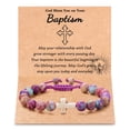 thumbnail image 1 of Ungent Them Cross Bracelet for Teens Girls, Girls,  Christian Jewelry Baptism Gifts for Girls, average, Natural Stone, 1 of 6