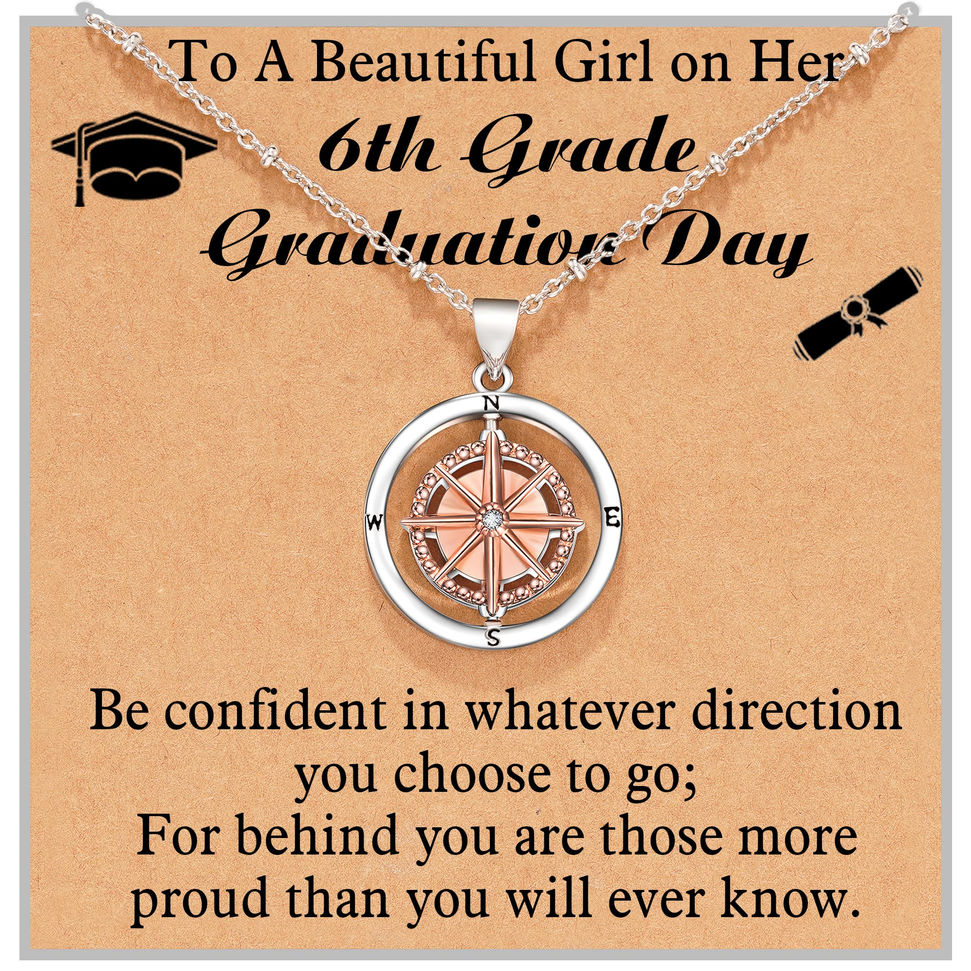 Ungent Them Grade 6th Graduation Gifts for Her 2024 Rotate Compass