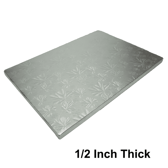 Unger 1/2" Silver Cake Drum 1/2 Sheet 14" x 19"