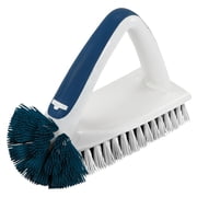 Unger 2-in-1 Bath and Tile Scrubber Brush Tool, Crevice Cleaning Supplies, Dishwasher Safe, Rounded Bristles for Bathroom Scrubbin