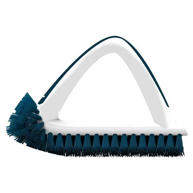 Elitra Swivel Grout Scrubber with Telescopic Handle & Tough Bristles,  Silver Blue 